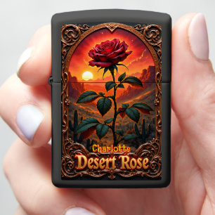Rose Desert Sunset Ornate Zippo Lighter