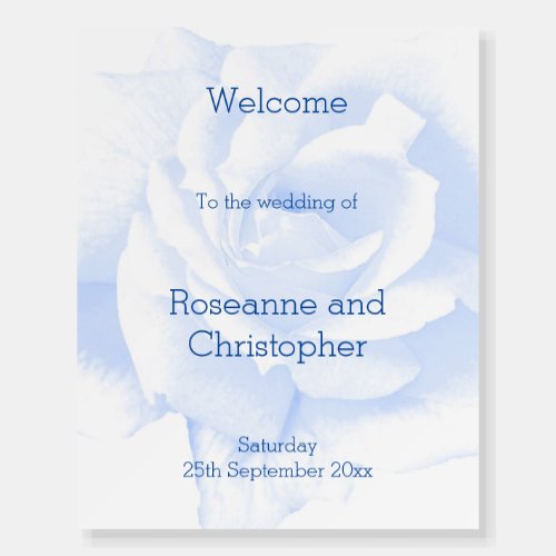 Rose Design Blue Coloured Wedding Foam Board