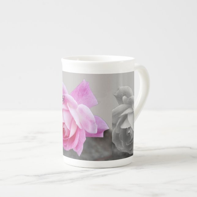 Rose design bone china mug (Front Right)