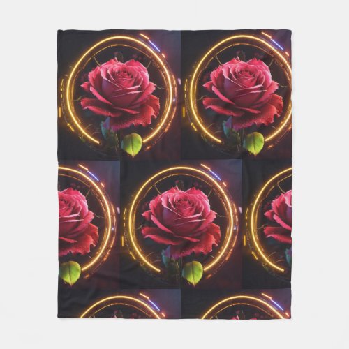 Rose design Fleece Blanket