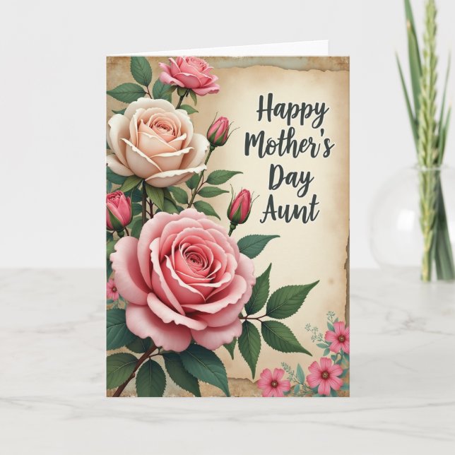 Rose Design Mothers Day Card (Front)