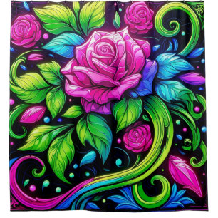 Rose Design Shower Curtain