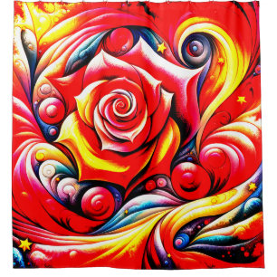Rose Design Shower Curtain