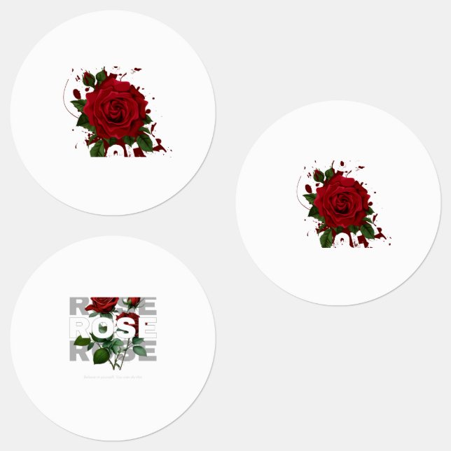 Rose design waterproof  cloth kids' labels (Group)