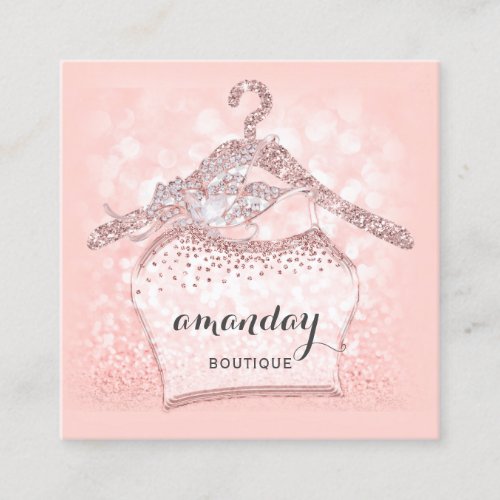 Rose Diamond Cloth Hanger Dress  Boutique Square Square Business Card