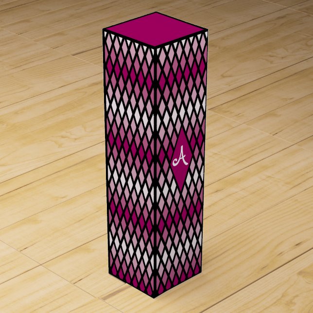 Rose Diamond Monogram Wine Box (Front)