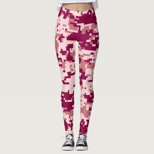 Rose Digital Camo Pattern Leggings (Front)