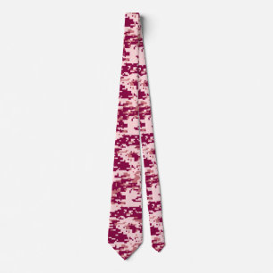 Rose Digital Camo Pattern Neck Tie