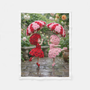 Rose Dolls with Umbrellas Blanket