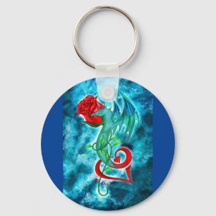 Rose Dragon Lover Keychain