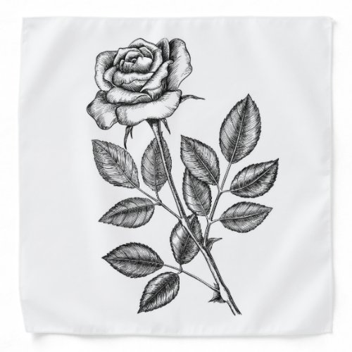 Rose drawing 2 bandana