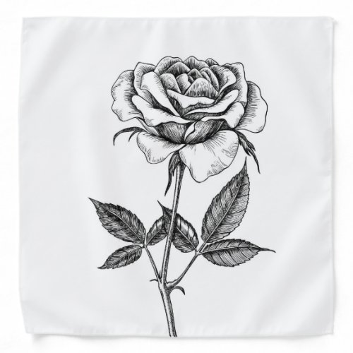 Rose drawing bandana