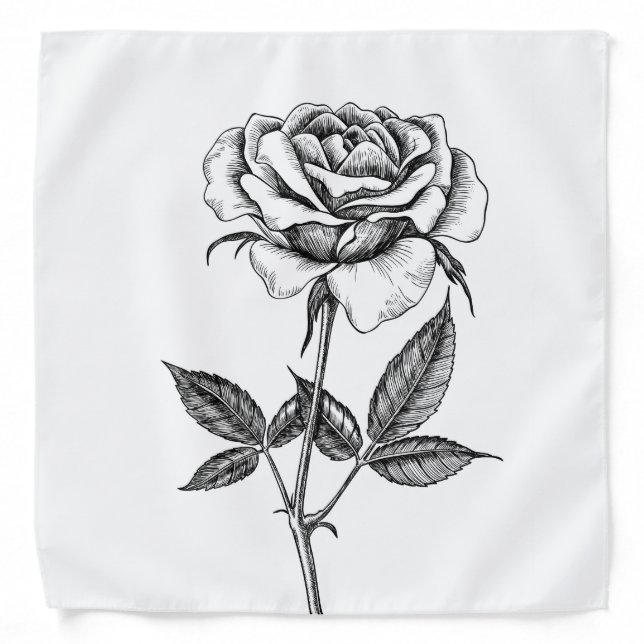 Rose drawing bandana (Front)