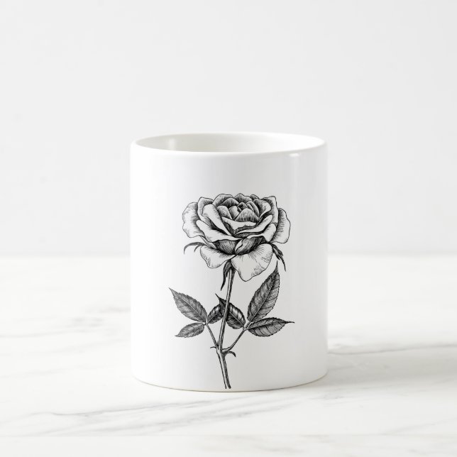 Rose drawing coffee mug (Center)