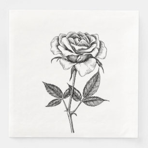Rose drawing paper dinner napkins