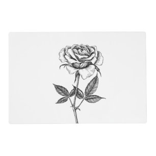 Rose drawing placemat