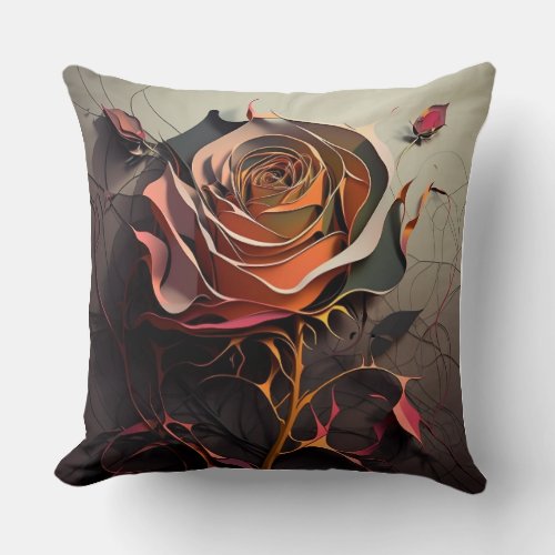 Rose Dreams Abstract Art Rose Decorative Pillow