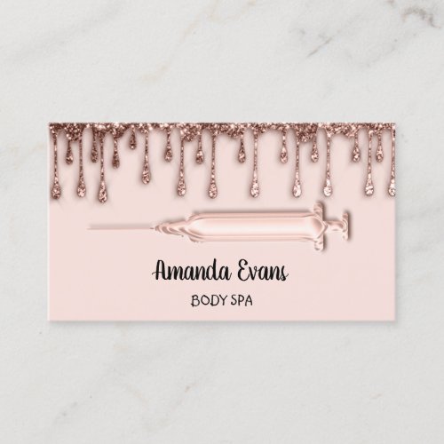Rose Drips Beauty Studio Wellness Botox Syringe Appointment Card