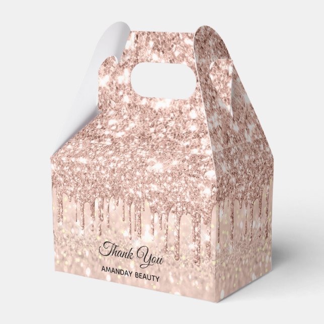 Rose Drips Glitter Sweet 16th Bridal Shower Favor  Boxes (Front Side)