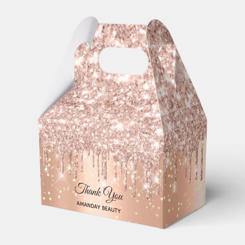 Rose Drips Glitter Sweet 16th Bridal Wedding Favor Favor Boxes