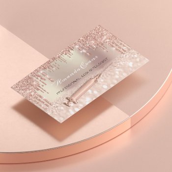 Rose Drips Glitter Syringe Injections Botox Spa Appointment Card by luxury_luxury at Zazzle