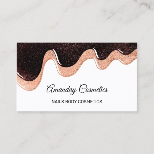 Rose Drips Nail Stylist Wax Makeup Body Chocolate Business Card