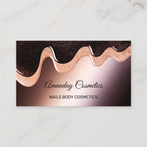 Rose Drips Nail Stylist Wax Makeup Body Chocolatte Business Card