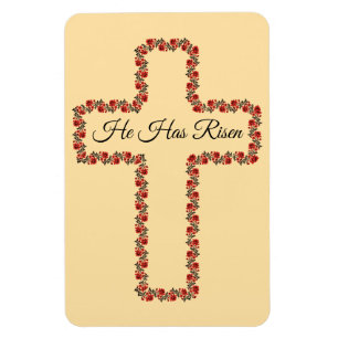Rose Easter Cross Flexible Photo Magnet