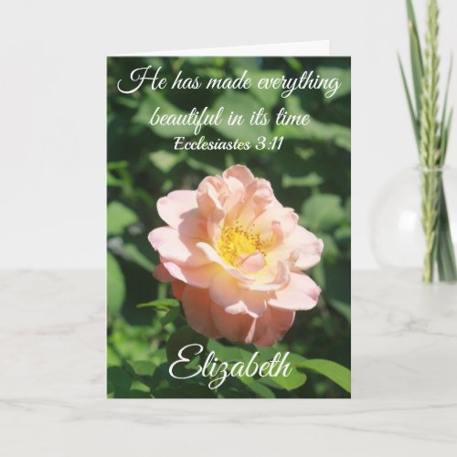 Rose Ecclesiastes Personalized Birthday Card