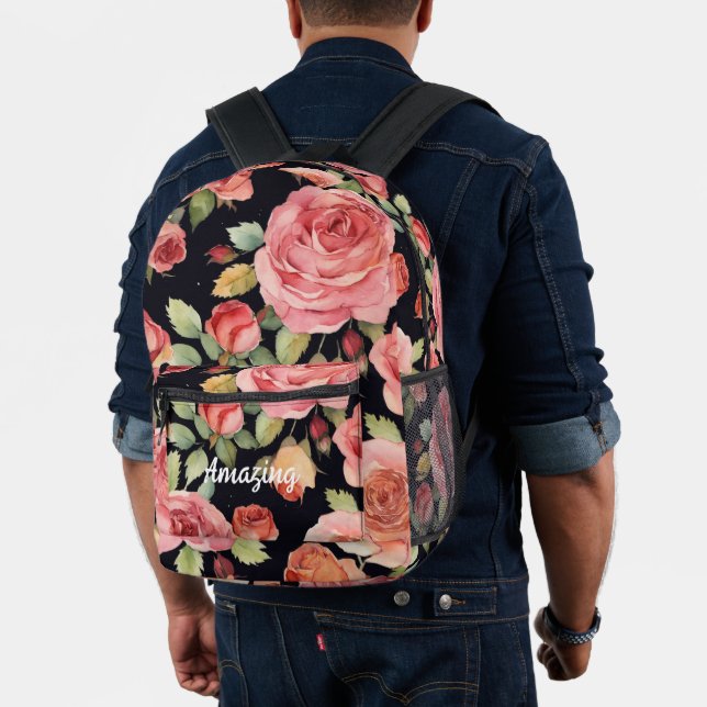 Rose Elegance: Amazing Floral Backpack (Insitu (Model))