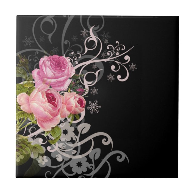 Rose Elegance Ceramic Tile (Front)