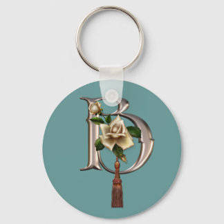 Rose Elegance Monogram B Keychain