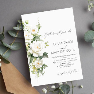 Rose Elegant and Modern Pastel Wedding Invitation