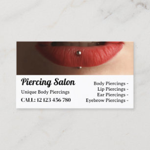 Rose Elegant Sterling Jewelry Lips Piercing Business Card