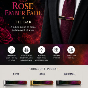 Rose Ember Fade Gold Finish Tie Bar