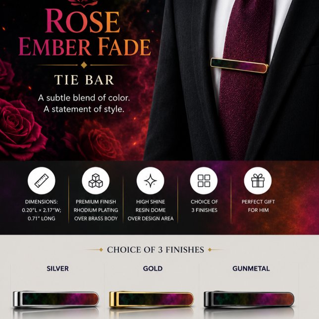 Rose Ember Fade Gold Finish Tie Bar (Creator Uploaded)