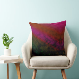 Rose Ember Fade Throw Pillow
