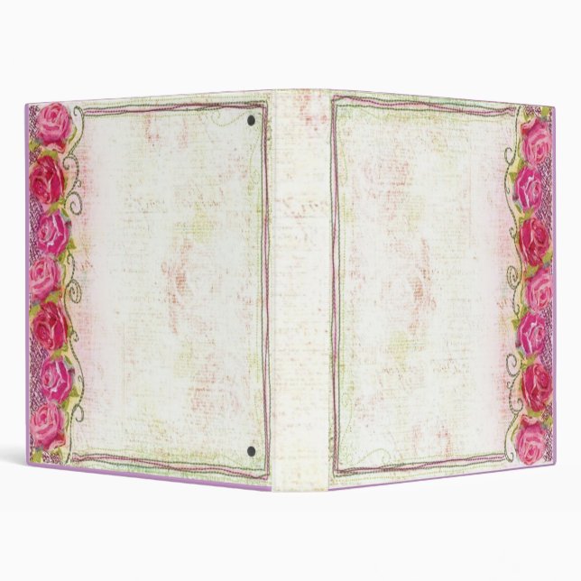 Rose Embroidary Album/Binder 3 Ring Binder (Background)