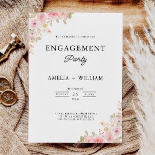 Rose Engagement Party Wedding Invitation