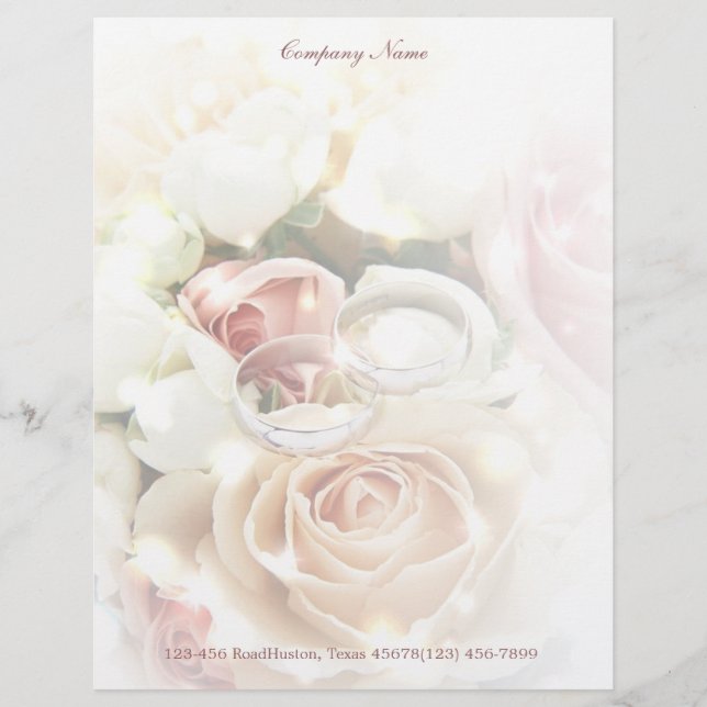 rose engagement rings wedding photographer letterhead (Front)