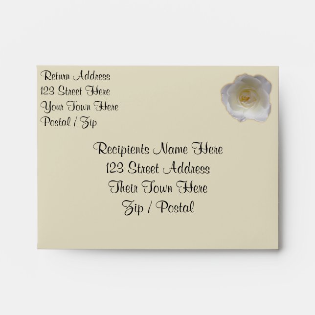 Rose Envelopes Personalized White Roses Envelopes (Front)