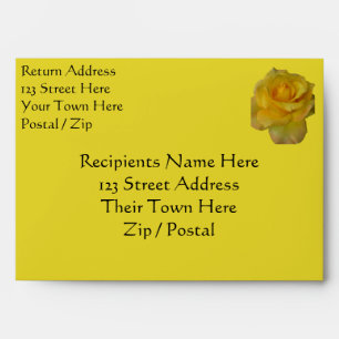 Rose Envelopes Personalized Yellow Roses Envelopes