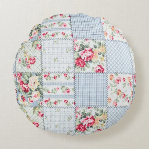 Rose Fabric Elegant Background Design Round Pillow