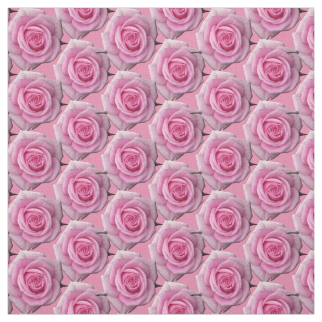 Rose Fabric Pink Rose Fabric Cotton or Poly Custom (Swatch)