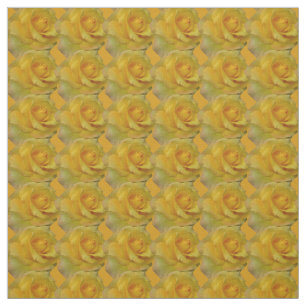 Rose Fabric Yellow Rose Fabric Gold Flower Fabric