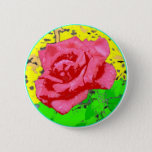Rose Face Pinback Button