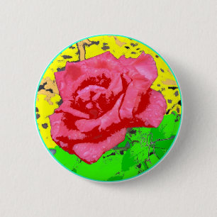 Rose Face Pinback Button