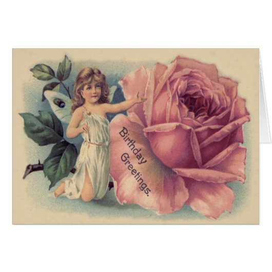 Rose Fairy Butterfly Cards (Front Horizontal)