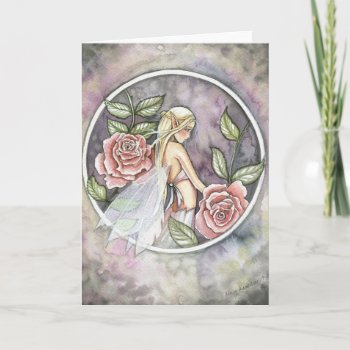 Rose Fairy Card By Molly Harrison by robmolily at Zazzle