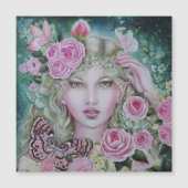 Rose fairy flat magnetic card (Front)